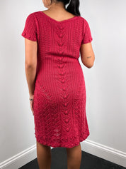 Philosophy di Alberta Ferretti 2000s Red Wool Chevron Knit Dress - S/M