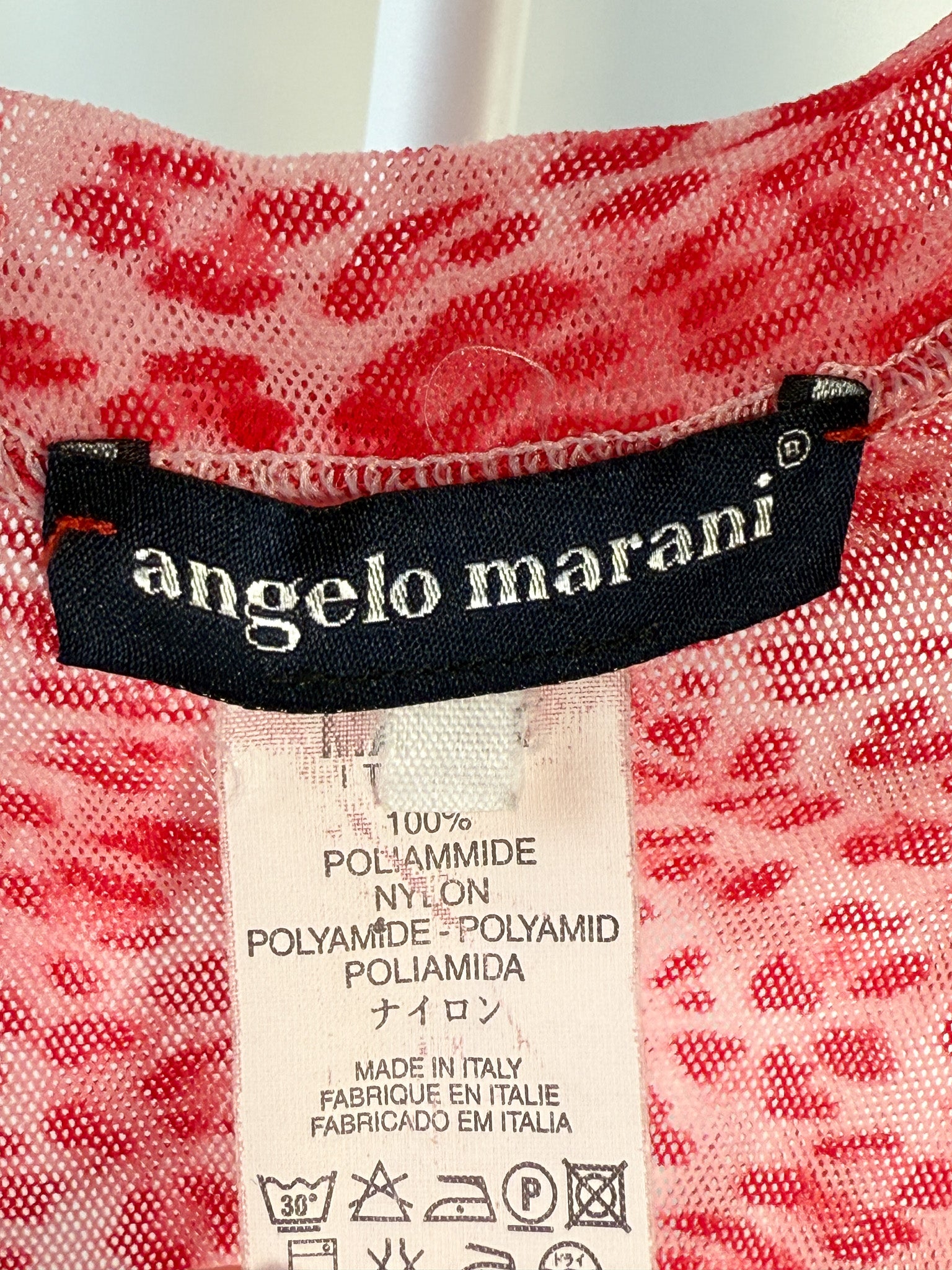 Angelo Marani 2000s Pink Leopard Mesh Three-Piece Set - L