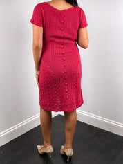 Philosophy di Alberta Ferretti 2000s Red Wool Chevron Knit Dress - S/M