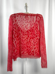 Angelo Marani 2000s Pink Leopard Mesh Three-Piece Set - L