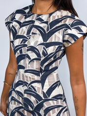 Kenzo 2000s Abstract Leaf Jacquard Mini Dress - XS/S