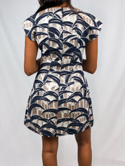 Kenzo 2000s Abstract Leaf Jacquard Mini Dress - XS/S