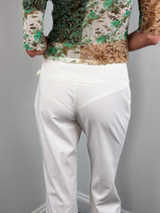Xanaka 2000s Cream Low Rise Fold Over Waist Flare Trousers - S/M
