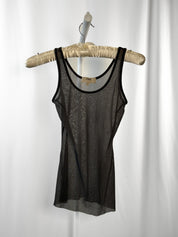 Fuzzi 2000s Charcoal Sheer Mesh Tank Top - S