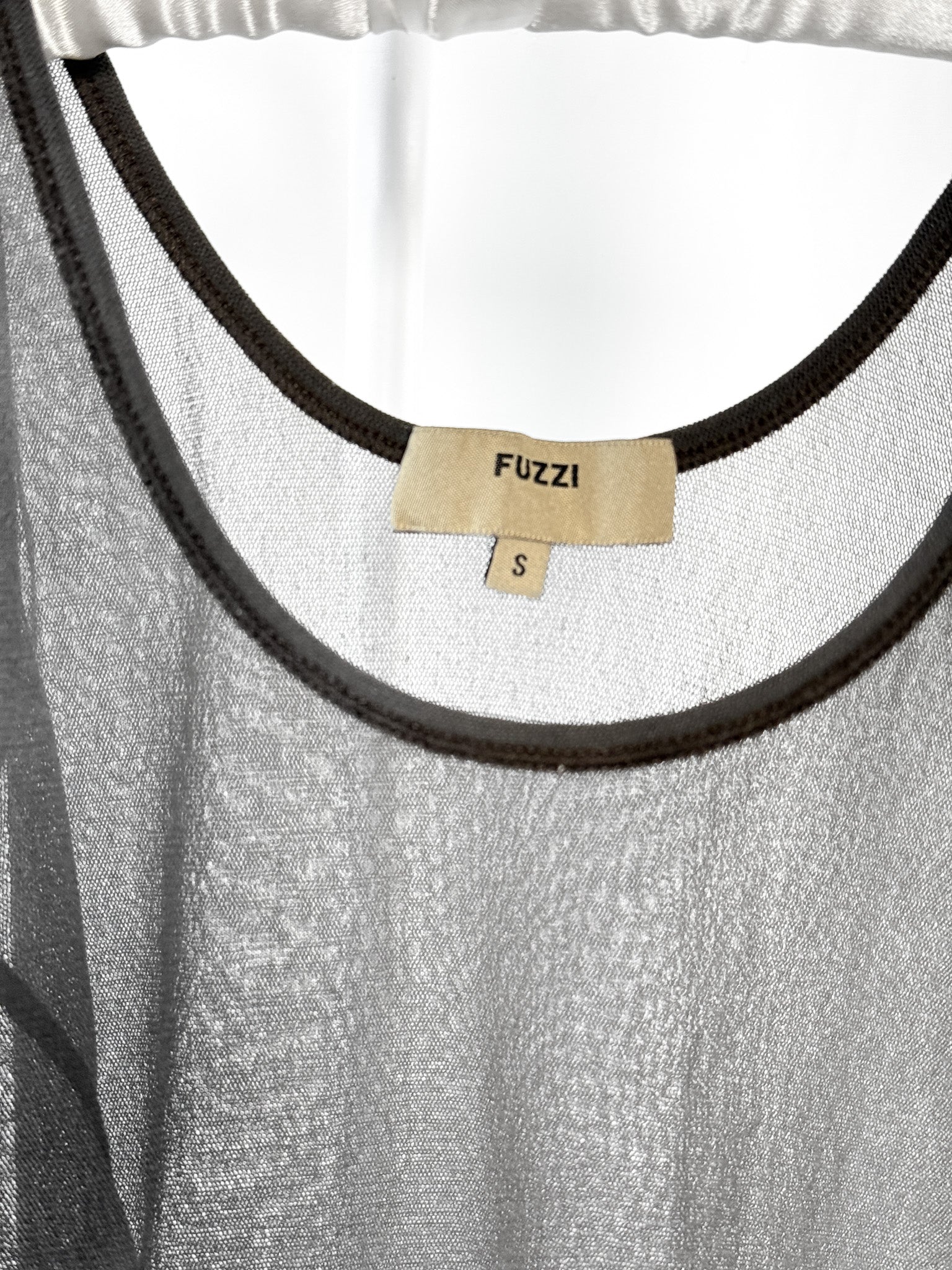 Fuzzi 2000s Charcoal Sheer Mesh Tank Top - S