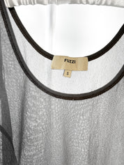 Fuzzi 2000s Charcoal Sheer Mesh Tank Top - S
