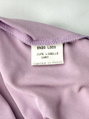 Enzo Loco Paris 2000s Lavender Ruffle Hem Skirt & Halter Top Set - XS/S