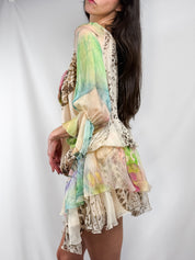 Blumarine 2011 Watercolor Animal Print Silk Chiffon Mini Dress - S/M