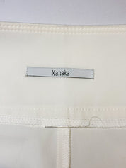 Xanaka 2000s Cream Low Rise Fold Over Waist Flare Trousers - S/M