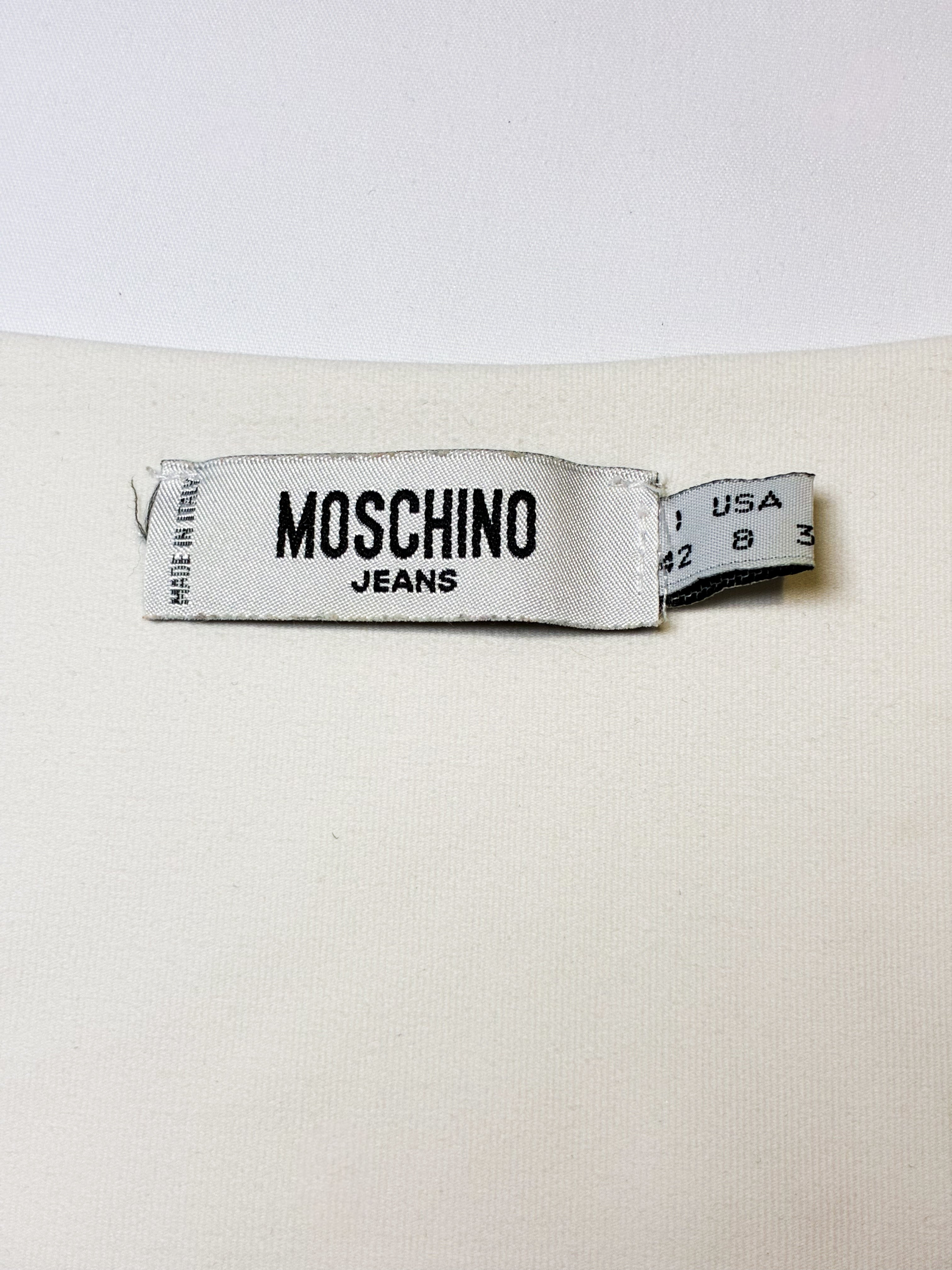 Moschino Jeans 2000s Cream Watercolor Goldfish Print Appliqué Tank - XS/S