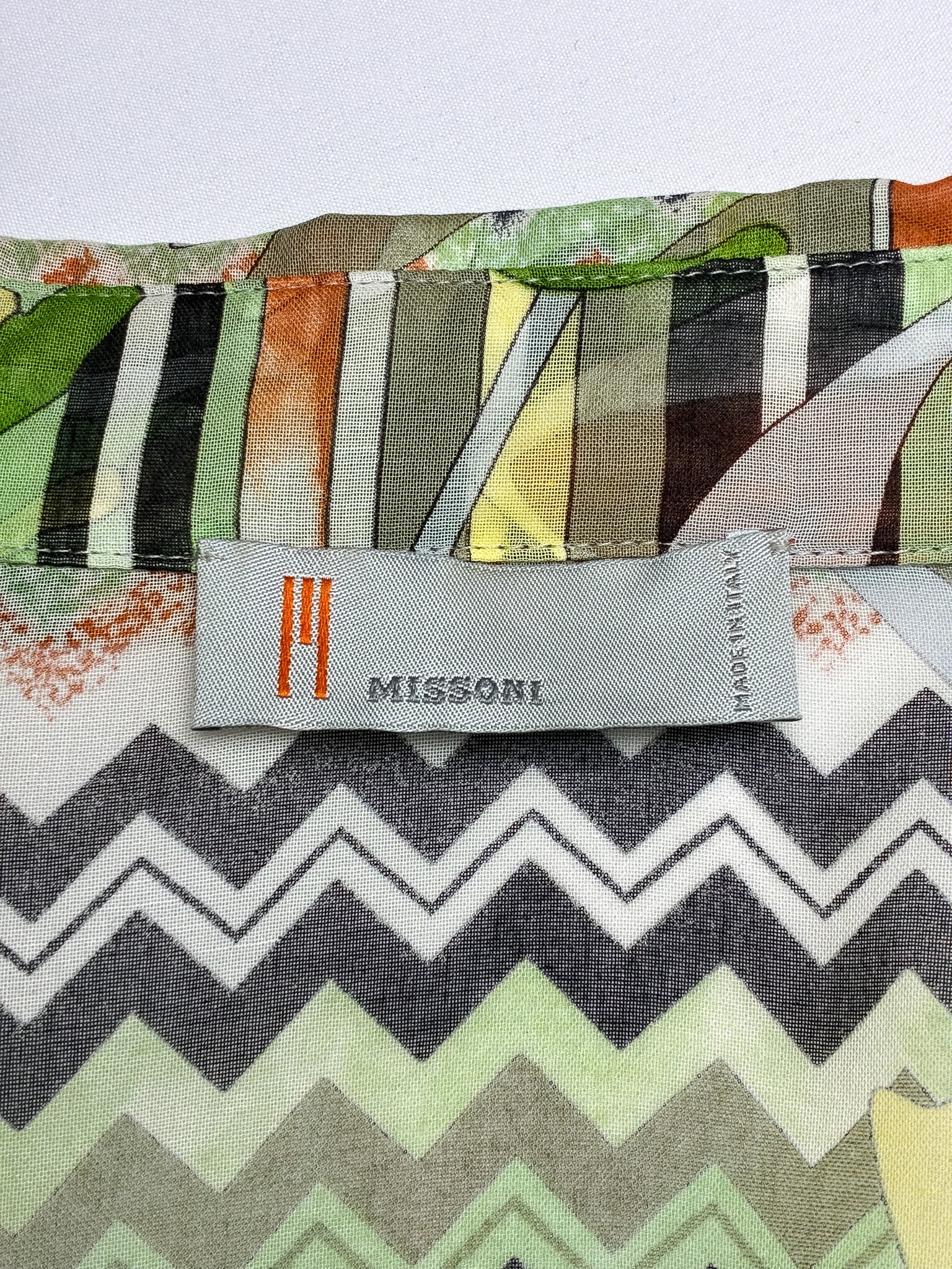 Missoni 2000s Foliage & Zigzag Print Cotton Shirt - S