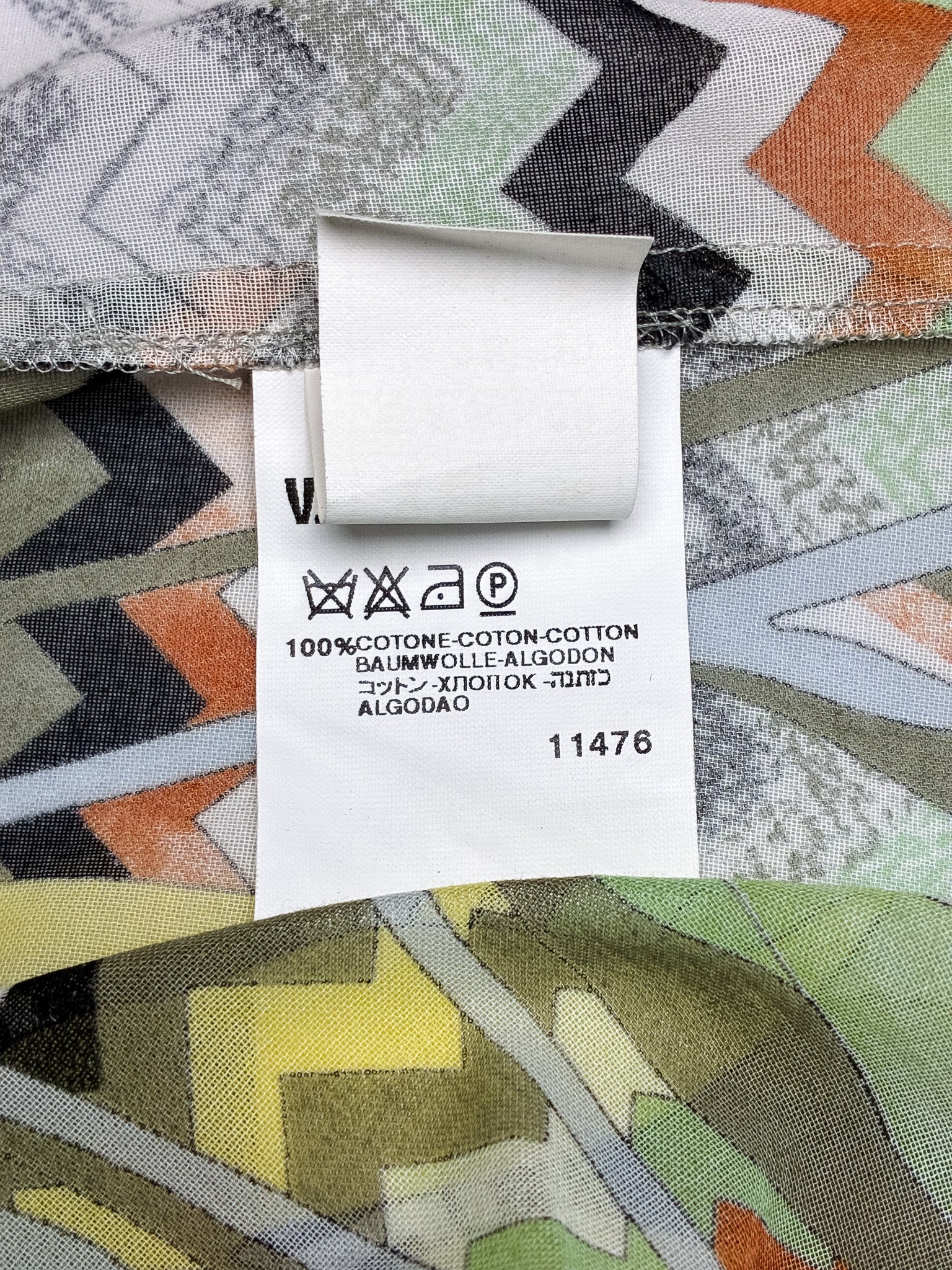 Missoni 2000s Foliage & Zigzag Print Cotton Shirt - S