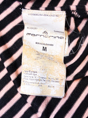 Fornarina 2000s Black & Pink Striped Bow-Front Top - S/M