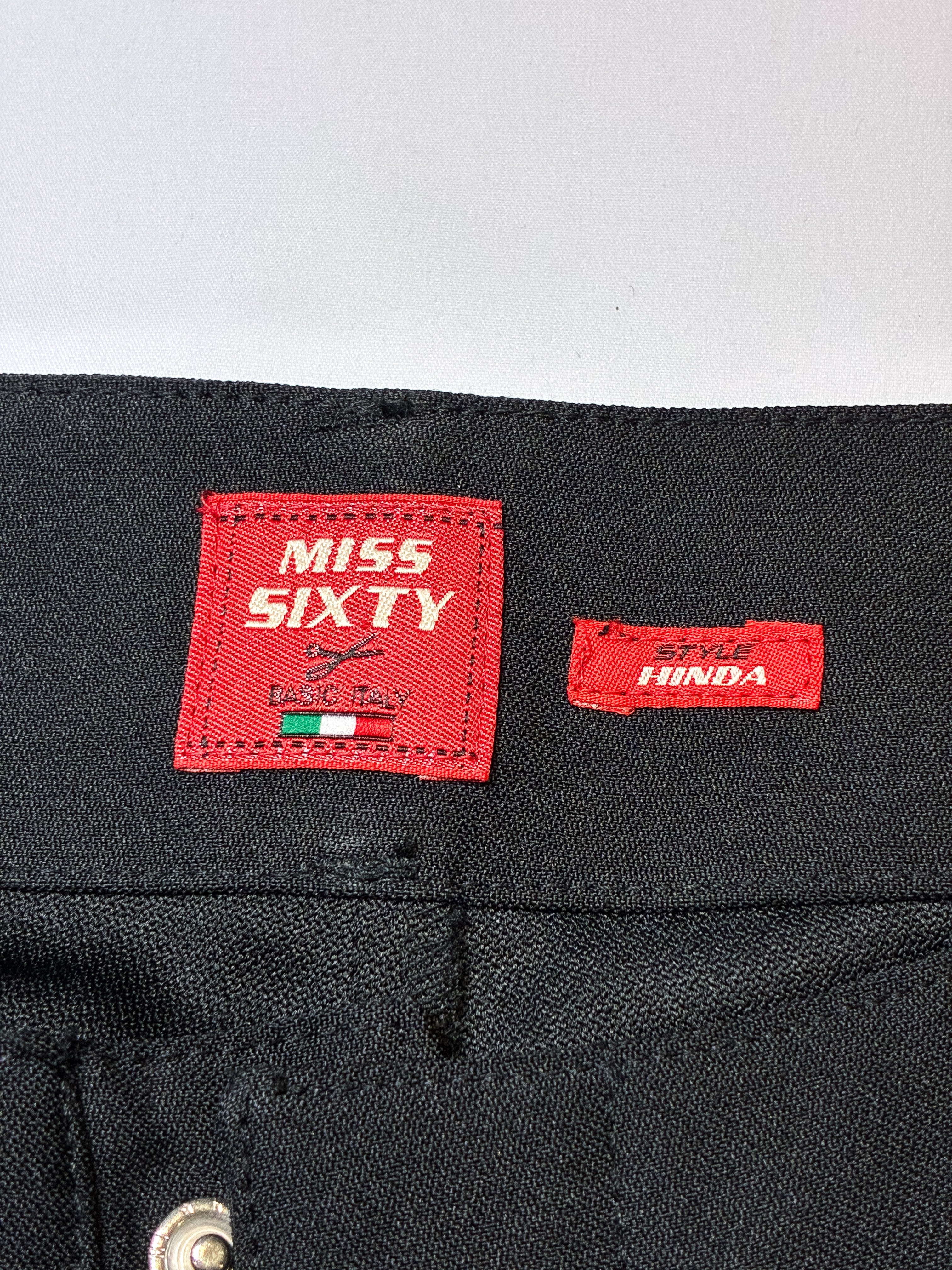 Miss Sixty 2000s Black Low Rise Wide Flare Trousers - S/M