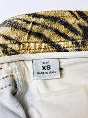 Roberto Cavalli 2000s Tiger Print Denim Mini Skirt - XS/S