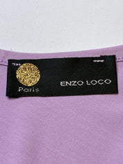 Enzo Loco 2000s Lilac Scoop Neck Three Quarter Sleeve Top - XS/S