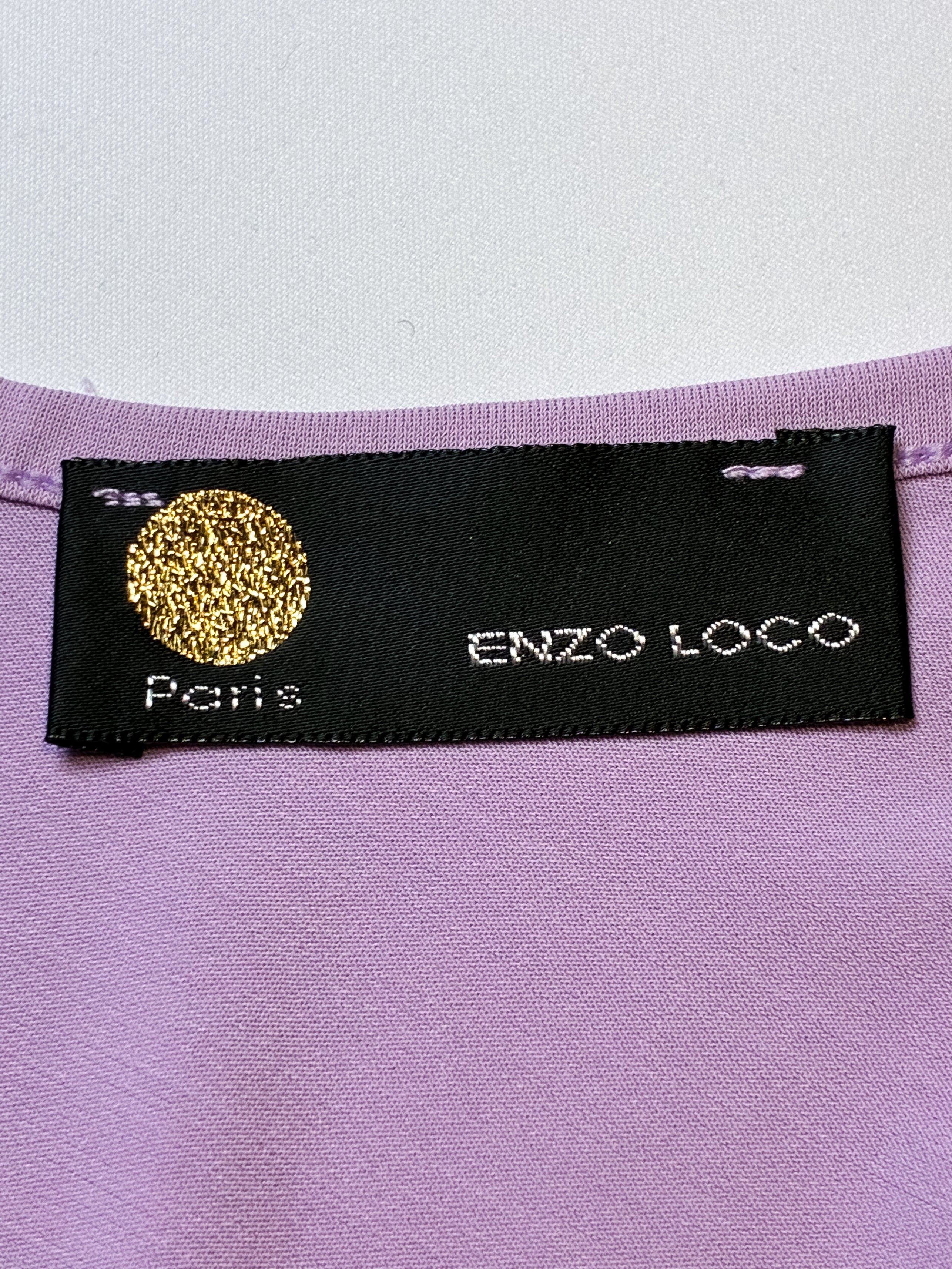 Enzo Loco 2000s Lilac Scoop Neck Three Quarter Sleeve Top - XS/S