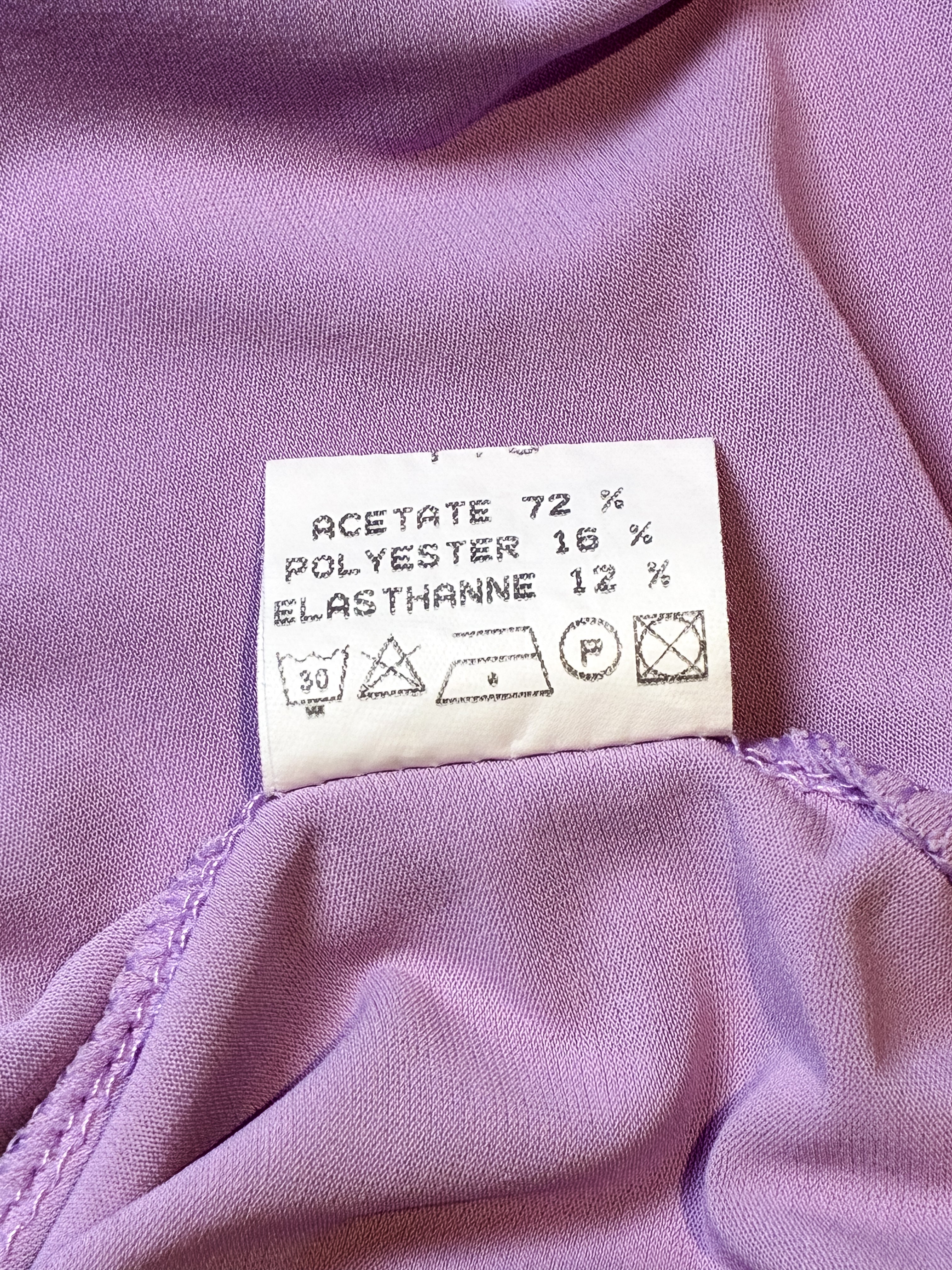 Enzo Loco 2000s Lilac Scoop Neck Three Quarter Sleeve Top - XS/S