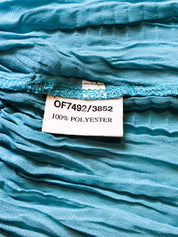 Multiples Créateur 2000s Turquoise Crinkle Smocked Blouse - M-XL