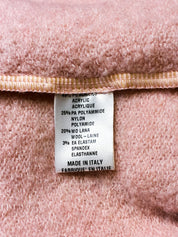 Blumarine 2000s Pink Knit Rose Chiffon Ruffle Cardigan - M