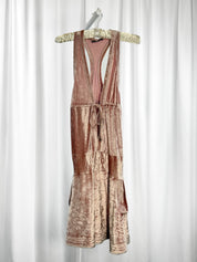 Patrizia Pepe 2000s Blush Crushed Velvet Plunge Racerback Mini Dress - XS/S