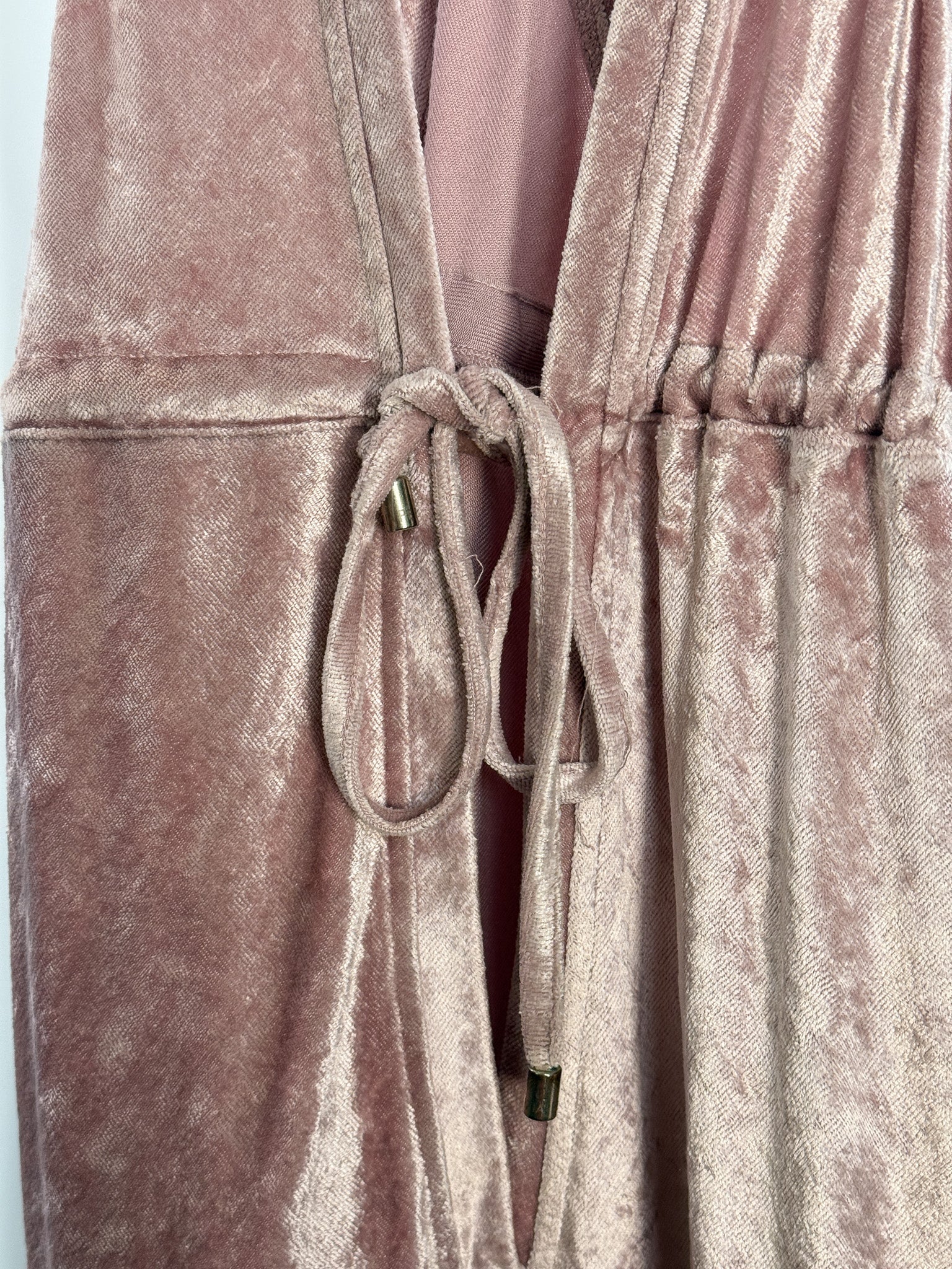 Patrizia Pepe 2000s Blush Crushed Velvet Plunge Racerback Mini Dress - XS/S