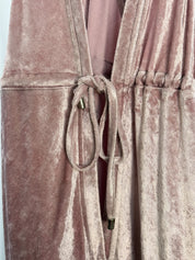 Patrizia Pepe 2000s Blush Crushed Velvet Plunge Racerback Mini Dress - XS/S