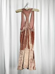 Patrizia Pepe 2000s Blush Crushed Velvet Plunge Racerback Mini Dress - XS/S