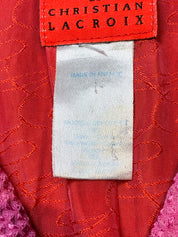 Bazar de Christian Lacroix 2000s Pink Waffle Texture Short Sleeve Zip Jacket - XS