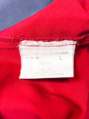 2000s Red & Grey Colorblock Low Rise Wide Leg Pants - W32