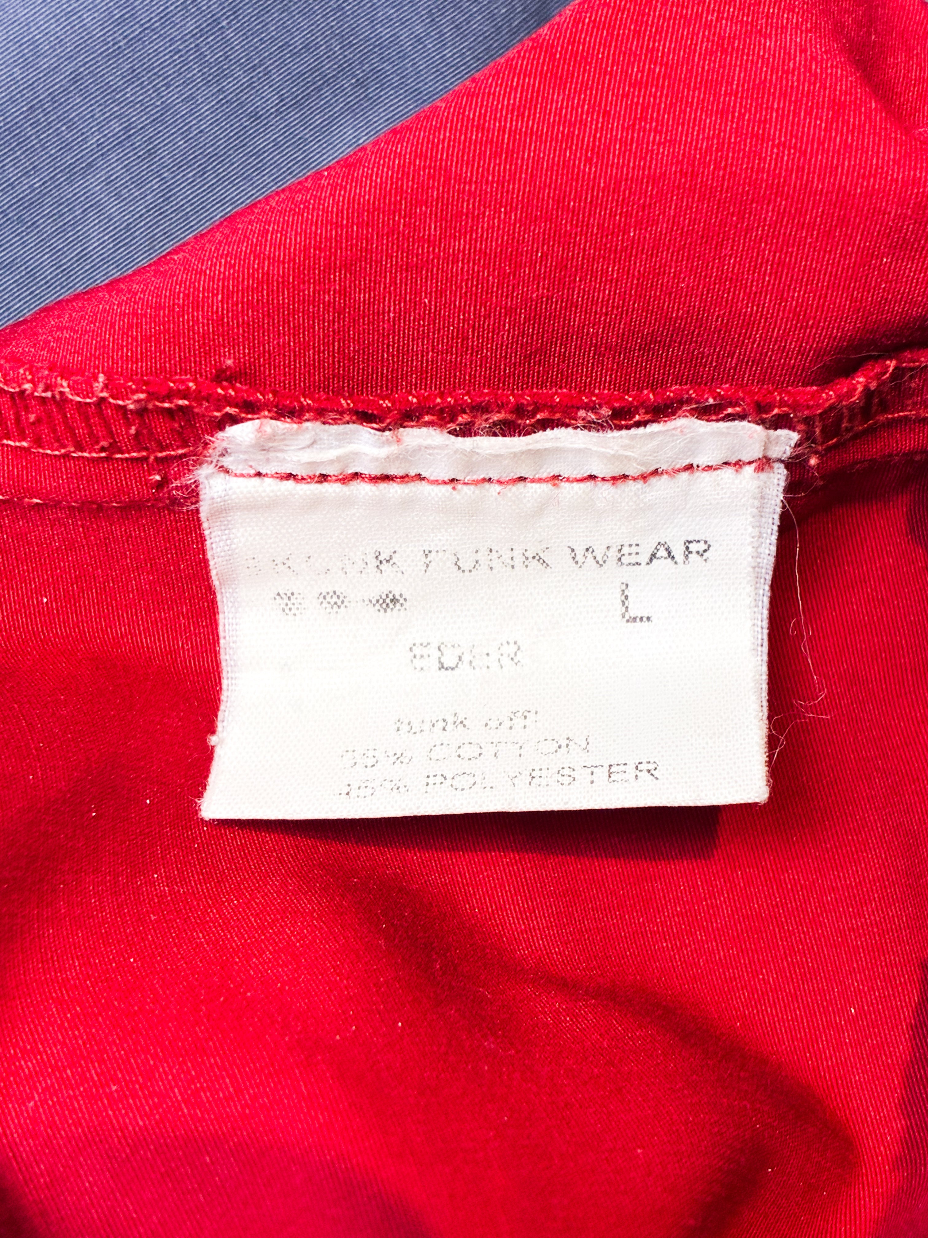 2000s Red & Grey Colorblock Low Rise Wide Leg Pants - W32