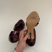 Manolo Blahnik Crimson Peep Toe Heels