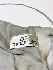 Gai Mattiolo 2000s Grey Rhinestone Buckle Handkerchief-Hem Top and Maxi Skirt Set - S/M