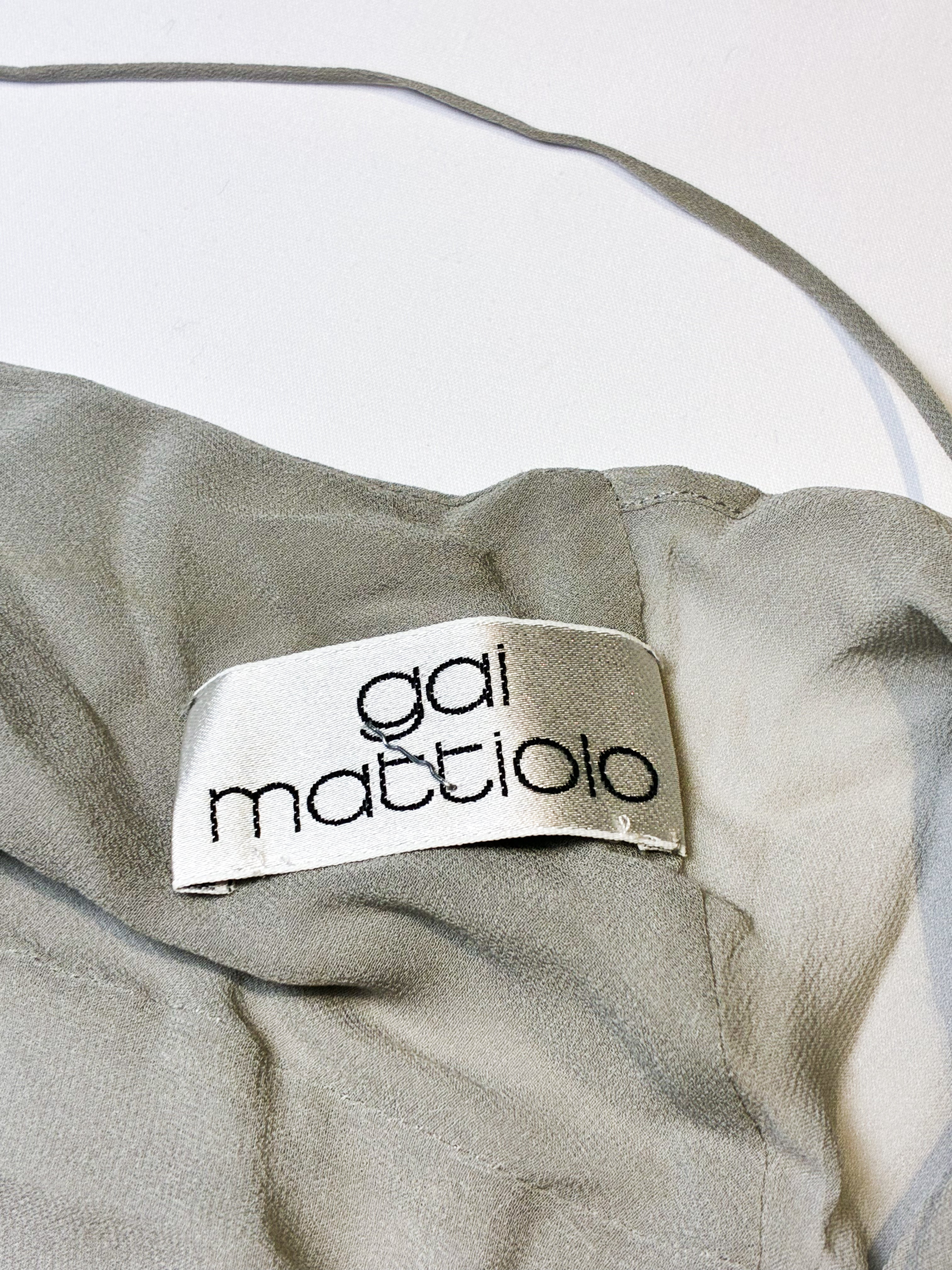 Gai Mattiolo 2000s Grey Rhinestone Buckle Handkerchief-Hem Top and Maxi Skirt Set - S/M