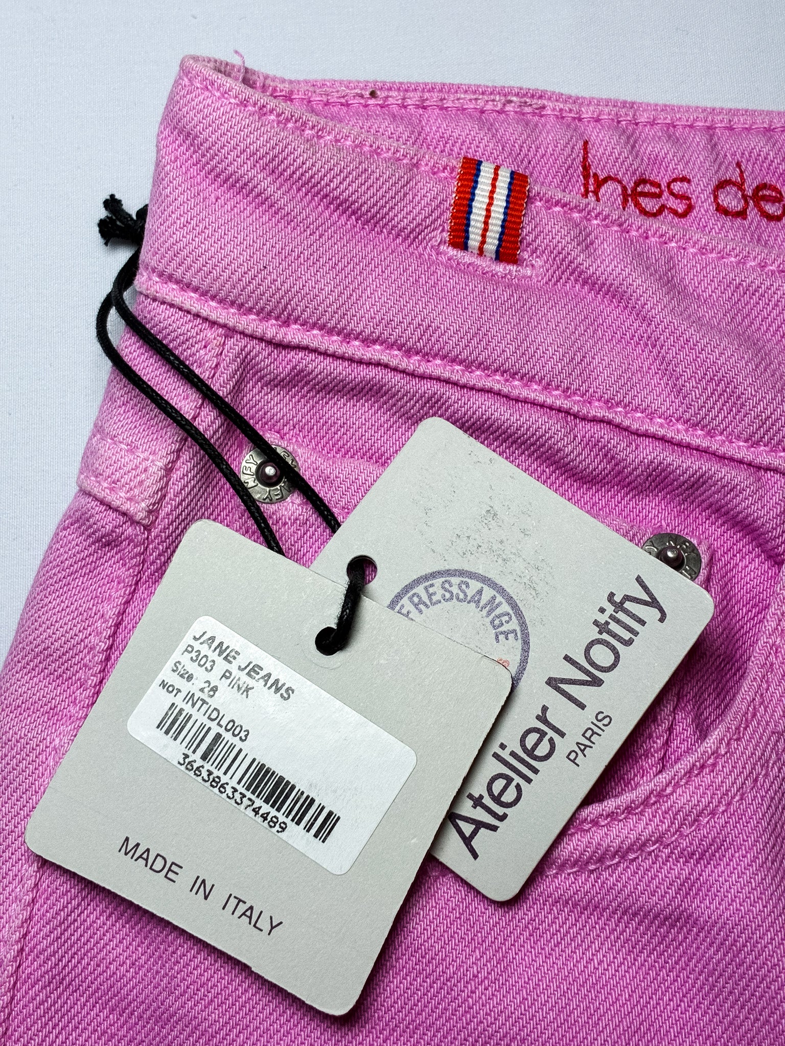 Inès de la Fressange Jane Pink Flared Jeans - W28