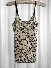 D&G Underwear 2000s Cream Butterfly Print Satin Cami Top - XS/S