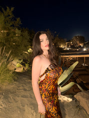 Jean Paul Gaultier Femme 2004 Leopard Print Sheer Halter Maxi Dress