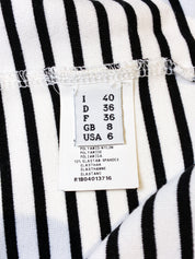 Moschino Cheap and Chic 2000s Black & White Striped Red Contrast Stitch Mini Dress - S