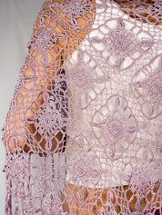 New York & Company 2000s Lavender Crochet Fringe Shawl - One Size