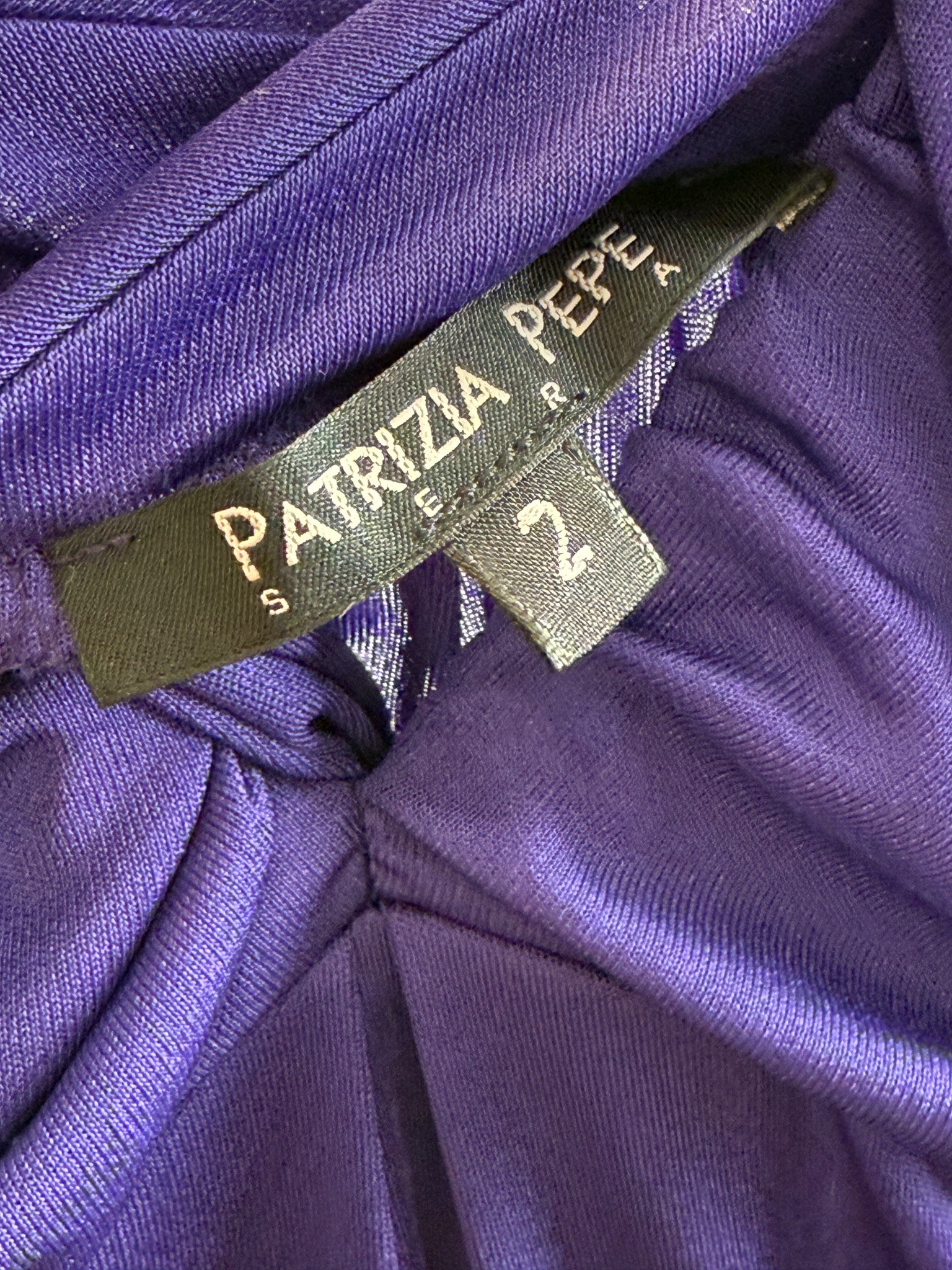 Patrizia Pepe Sera 2000s Purple Sheer Jersey Double Strap Mini Dress - S