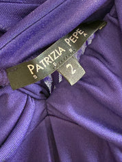 Patrizia Pepe Sera 2000s Purple Sheer Jersey Double Strap Mini Dress - S