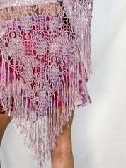 New York & Company 2000s Lavender Crochet Fringe Shawl - One Size