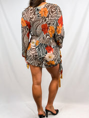 Luisa Spagnoli 2000s Sheer Silk Animal Floral Print Tunic - S/M