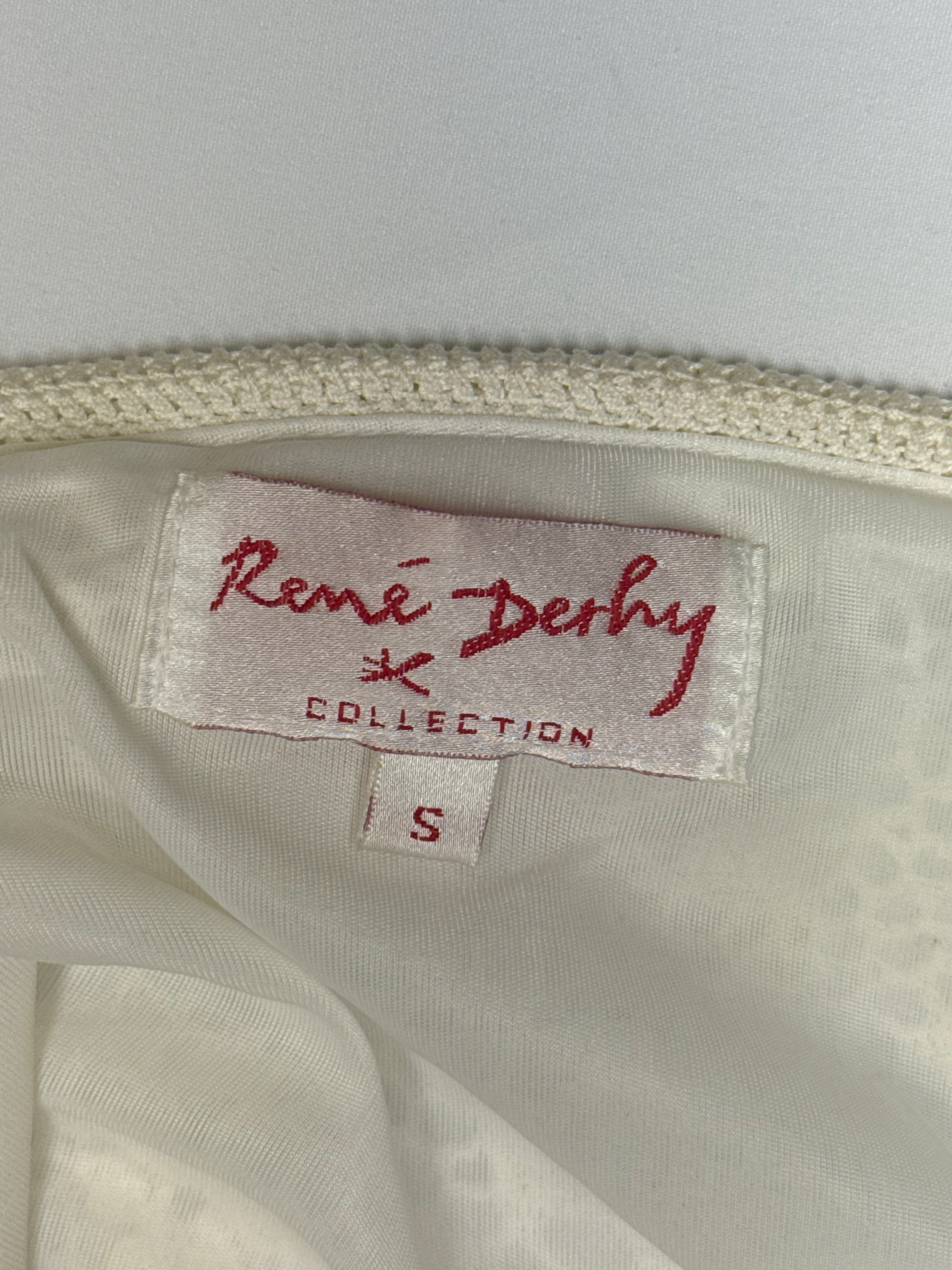 René Derhy 2000s Cream Crochet Halter Top and Midi Skirt Set - S