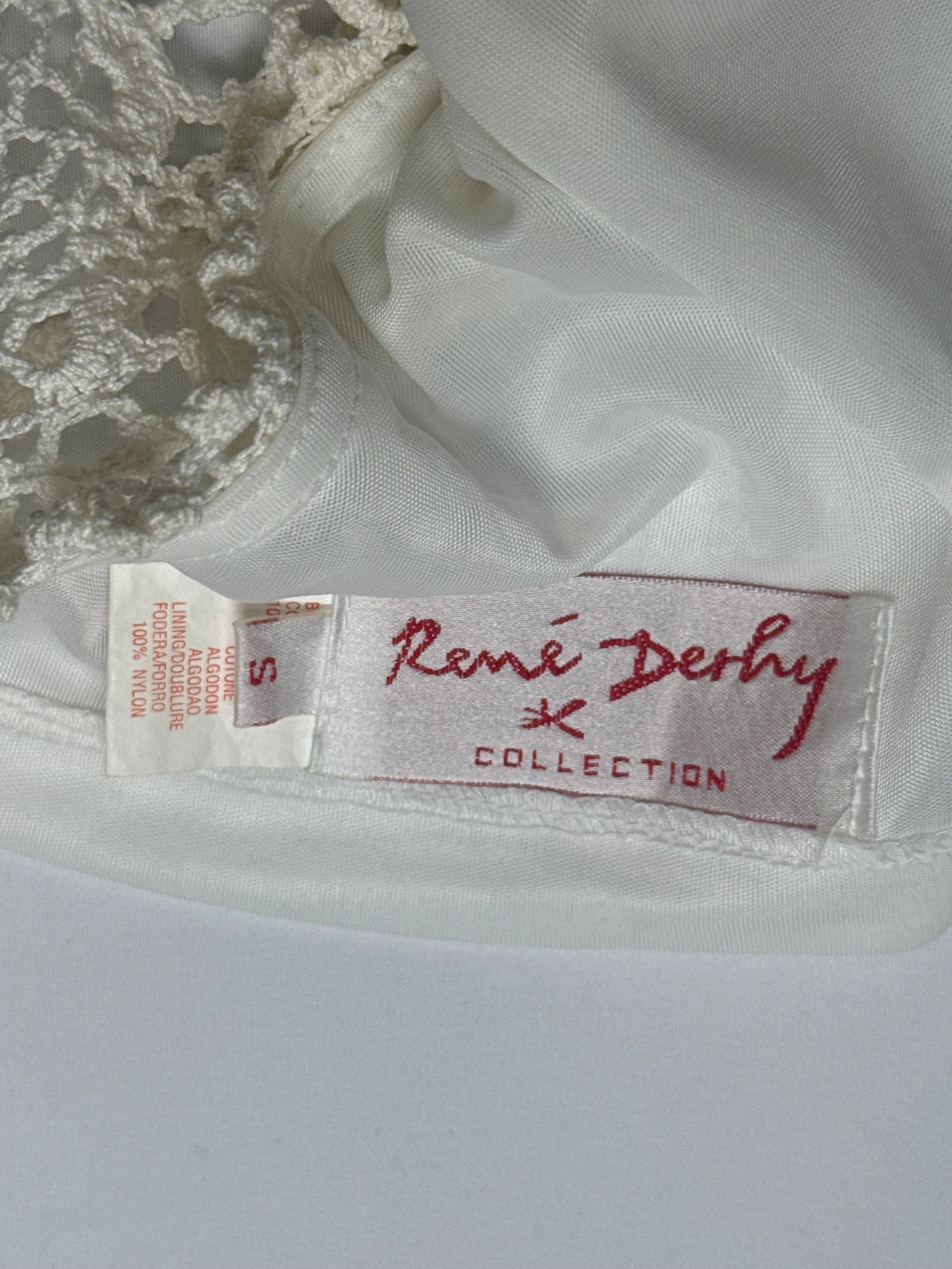 René Derhy 2000s Cream Crochet Halter Top and Midi Skirt Set - S
