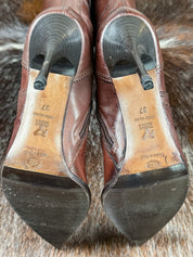 Lea Foscati 2000s Brown Leather Stiletto Boots