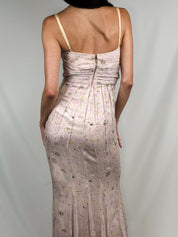 Dolce & Gabbana 2000s Pastel Umbrella Print Silk Maxi Dress - XS/S