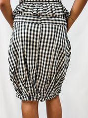 Fornarina 2000s Black Gingham Corset Top and Bubble Skirt Set - XS/S