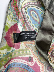 2000s Multicolor Paisley Print Silk Kaftan Cover-Up - M/L