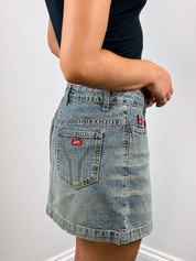 Miss Sixty 2000s Light Wash Low Rise Denim Mini Skirt - XS/S